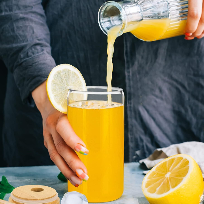 Bamboo-covered Glass Straw Cup