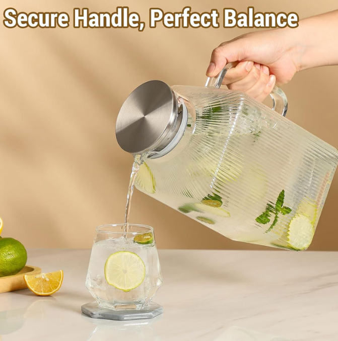 Square-shaped Glass Tea Pot