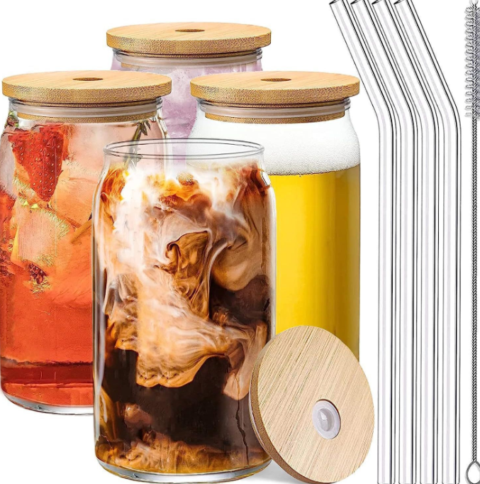Bamboo-covered Glass Straw Cup