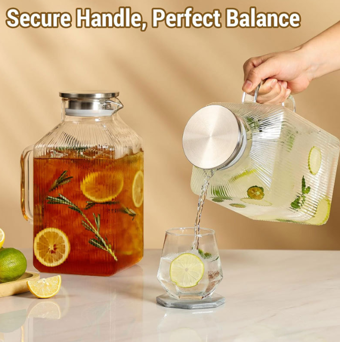 Square-shaped Glass Tea Pot