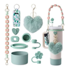 Cup sleeve handle rope plush hanging piece leak-proof heart accessory set