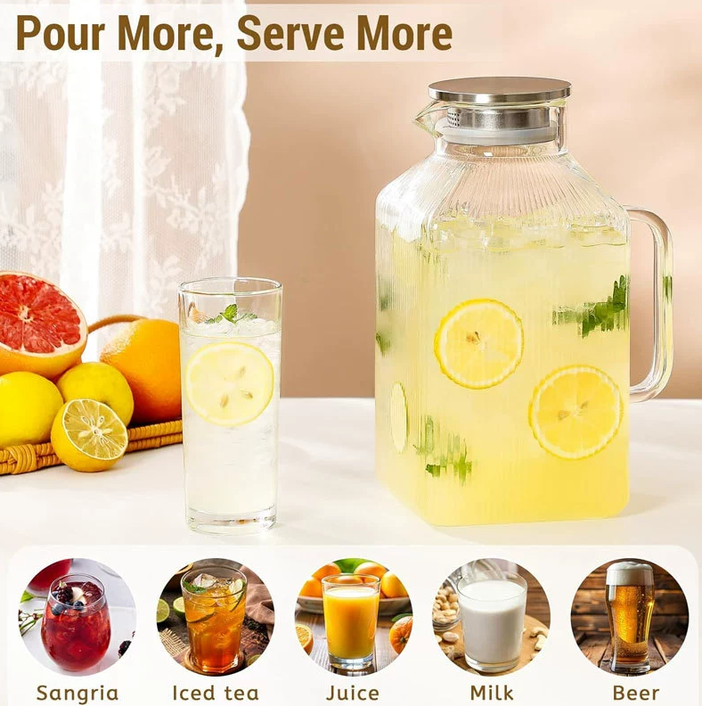 Square-shaped Glass Tea Pot